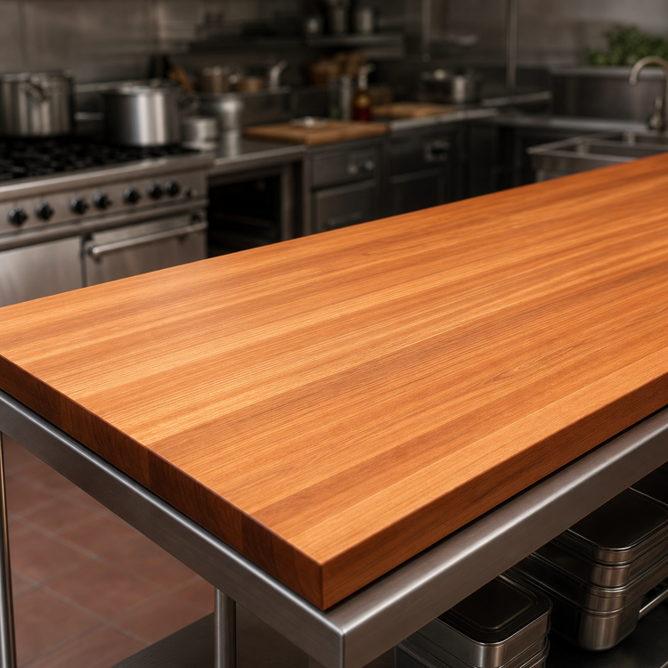 Product image #3 for Boos Block American Cherry Full-Length Rails Edge Grain Kitchen Countertop, 108 x 30 x 1-1/2 Inch, Oil Finish