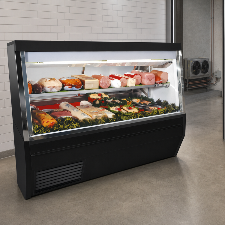 Product image #3 for Howard-McCray 34N Series 48-Inch Remote Deli Meat & Cheese Service Case with LED Lighting, Black Exterior, Straight Glass