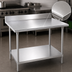 Thumbnail image #3 for Advance Tabco KMS-244 48 Inch x 24 Inch Stainless Steel Work Table with 5 Inch Backsplash and Adjustable Undershelf