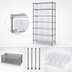 Thumbnail image #3 for Quantum WR8-809CL Chrome-Plated Bin Wire Shelving System with 8 Shelves and 21 Clear Bins