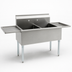 Thumbnail image #3 for Eagle Group Two-Compartment Utility Sink with Double Drainboards, 96-1/4 Inch W x 28 Inch D, 430 Stainless Steel