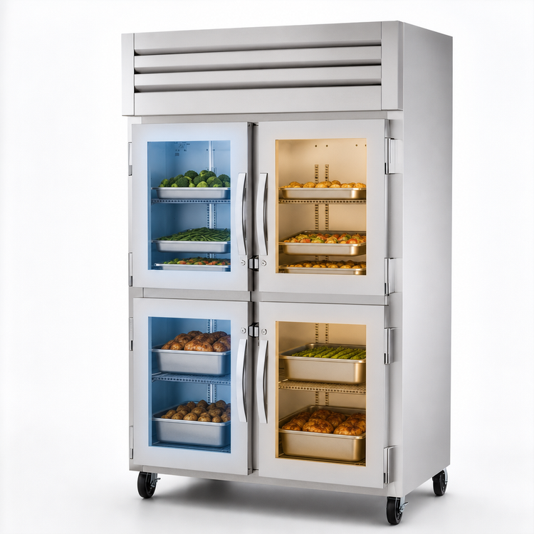 Product image #3 for True SPEC Series Two-Section Reach-In Heated Holding Cabinet with Glass Half Swing Doors