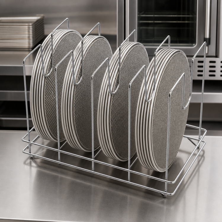 Product image #4 for American Metalcraft Chrome-Plated Steel Pizza/Bakers' Screen Rack, 14 x 9 x 10-1/2 Inches