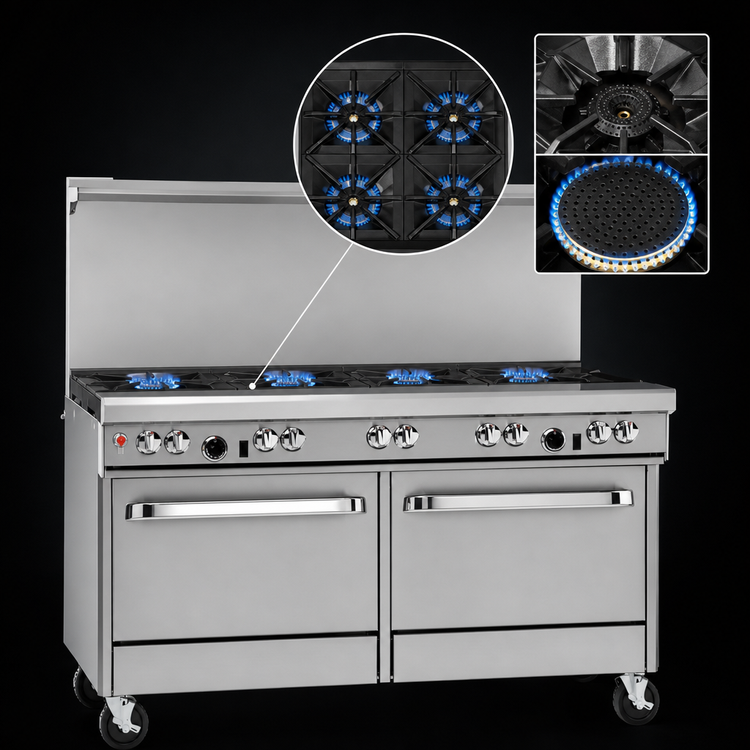 Product image #3 for Southbend Ultimate 60-Inch Gas Restaurant Range with 4 Open Burners, 36-Inch Charbroiler, and 2 Cabinets