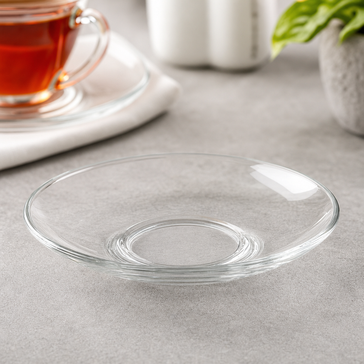 Product image #2 for Anchor Hocking Ocean 5-3/8-Inch Clear Glass Round Stackable Tea Saucer