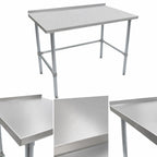Thumbnail image #3 for John Boos Stallion ST4R1.5-3048GBK Stainless Steel Work Table, 48 x 30 in, 14-Gauge 300 Series Top, 1-1/2 in Rear Up-Turn, Galvanized Open Base