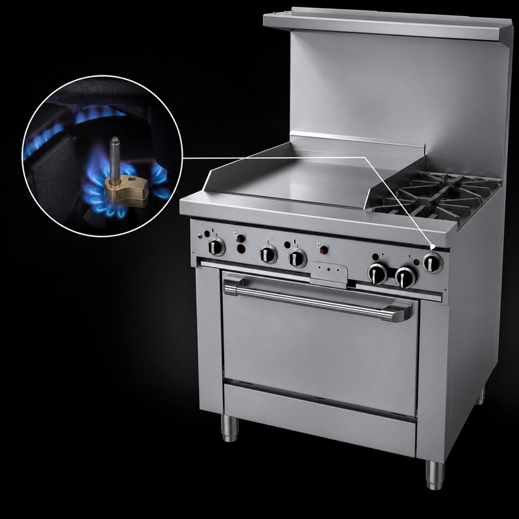 Product image #3 for Garland GFE Starfire Pro 36-Inch Gas Restaurant Range with 2 Open Burners, 24-Inch Thermostatic Griddle, and Standard Oven