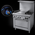 Thumbnail image #3 for Garland GFE Starfire Pro 36-Inch Gas Restaurant Range with 2 Open Burners, 24-Inch Thermostatic Griddle, and Standard Oven