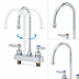 Thumbnail image #3 for T&S Brass B-1141-CR Workboard Faucet, Swivel Gooseneck, 4-Inch Centers, Deck Mount, Polished Chrome