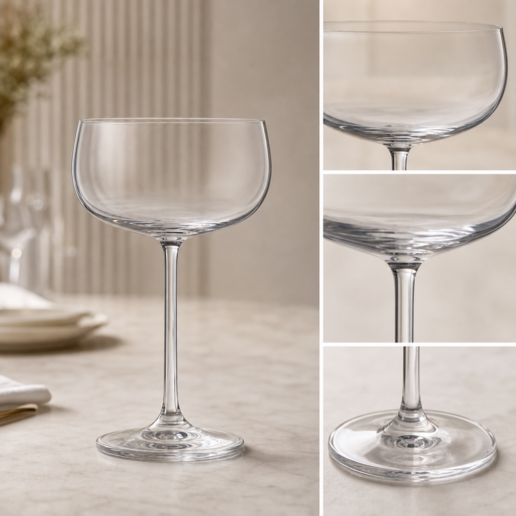 Product image #3 for Lucaris Rims 12 oz Clear Stemmed Coupe Champagne Glass
