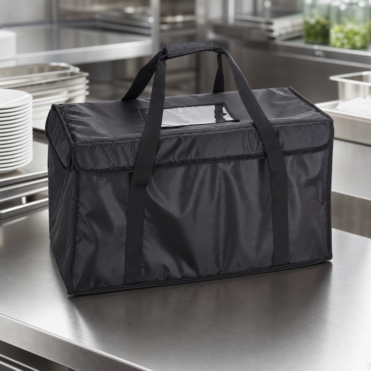 Product image #4 for Deluxe Insulated Black Polyester Delivery Bag, 24-3/4 x 12-1/2 x 12 Inches