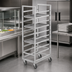 Thumbnail image #3 for Channel Manufacturing Stainless Steel Single-Section Cafeteria Tray Rack Cart with Casters, End Load, 36-Tray Capacity, 21 x 30 x 64 Inches