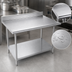 Thumbnail image #3 for Advance Tabco KMG-304 48-Inch x 30-Inch 16-Gauge 304 Stainless Steel Work Table with 5-Inch Backsplash and Galvanized Undershelf