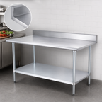 Thumbnail image #3 for Sapphire Manufacturing SMTB-3048G 48-Inch x 30-Inch Stainless Steel Work Table with 5-Inch Backsplash and Adjustable Undershelf