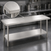 Thumbnail image #3 for Advance Tabco 108 Inch x 24 Inch 14 Gauge 304 Stainless Steel Flat Top Work Table with Adjustable Undershelf