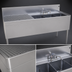 Thumbnail image #3 for Glastender Three-Compartment Underbar Sink Unit with Left Drainboard and Deck-Mount Faucet, 60 Inch Wide x 24 Inch Deep