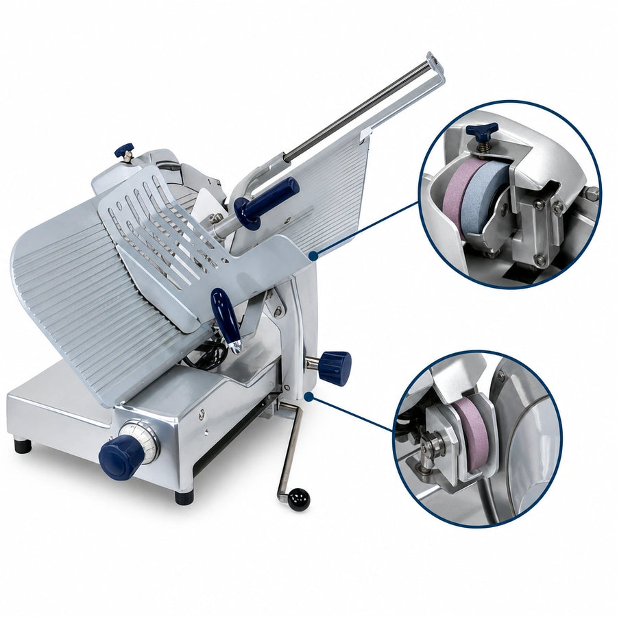 Built-In Dual-Stone Sharpener