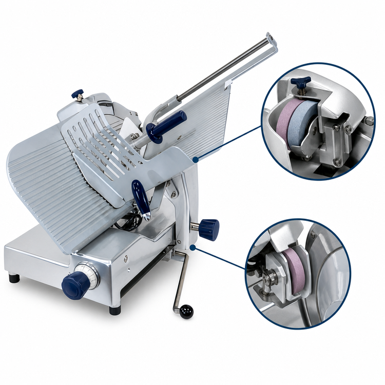 Product image #4 for Edlund EdVantage 13-Inch Electric Gravity Feed Tabletop Meat Slicer with Built-In Sharpener