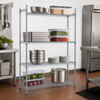 Thumbnail image #3 for Quantum RWR72-2430LD 30"W x 24"D x 72"H 4-Tier Chrome Wire Shelving Unit, 300 lb. per Shelf