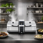 Thumbnail image #3 for RATIONAL iVario IVARIOPRO 2-S P 3PH 208/240V (LMX200BE) Pressure Braising Pan & Tilt Skillet, 2 x 6.5-Gallon Rectangular Pans, Power Tilt