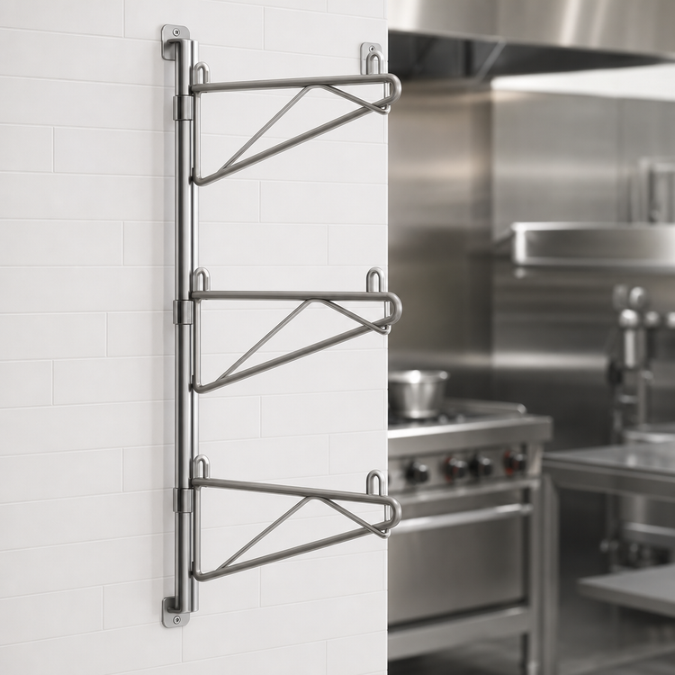 Product image #3 for Eagle Adjustable Post Wire Wall Mount Prepackaged End Unit for 21-Inch Deep Shelves, Stainless Steel