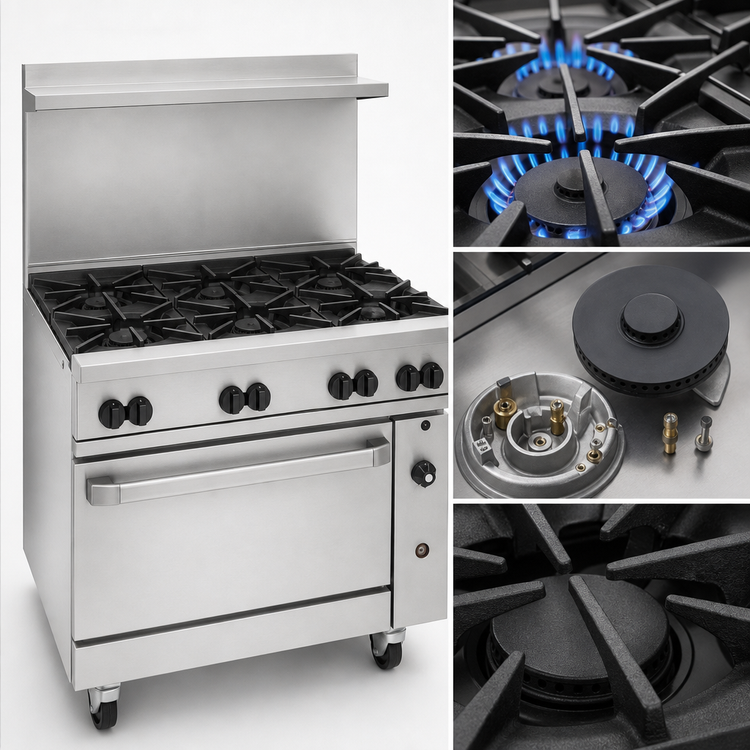 Product image #3 for Wolf Challenger XL 36-Inch Gas Restaurant Range with 6 Open Burners and Convection Oven