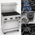 Thumbnail image #3 for Wolf Challenger XL 36-Inch Gas Restaurant Range with 6 Open Burners and Convection Oven