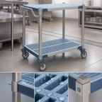 Thumbnail image #3 for Metro MetroMax i MXUC1830G-25 2-Shelf Open-Base Polymer Utility Cart, 30 x 18 x 40 Inches, 900 lb Capacity