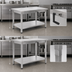 Thumbnail image #3 for John Boos ADA Adjustable-Height Hydraulic Lift Work Table with 16 Gauge Stainless Steel Top, 60 x 30 Inches