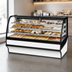 Thumbnail image #4 for True 77-1/4 Inch Curved Glass Dry Pastry Display Merchandiser with Glass Ends, White Exterior/Interior, Floor Model