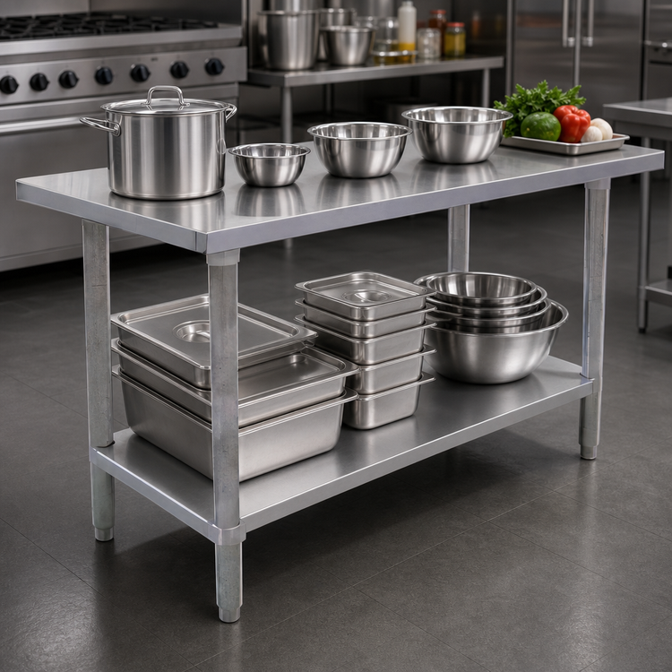 Product image #3 for 72-Inch x 30-Inch Stainless Steel Work Table with Undershelf