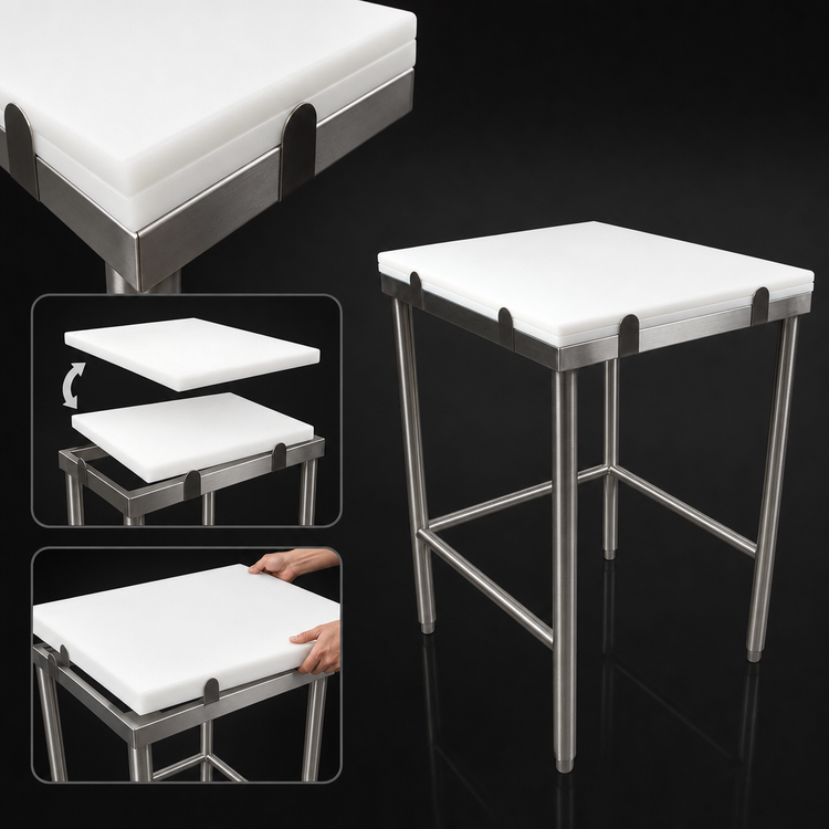 Product image #3 for John Boos GMT003 36 x 24 Inch Poly Top Work Table with Stainless Steel Base