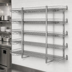 Thumbnail image #3 for Eagle Group QuadTruss S4-5B-SSW1860C 5-Tier Piggyback Wall-Mounted Wire Shelf Kit, 60W x 18D, Chrome
