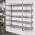 Thumbnail image #3 for QuadTruss 5-Tier Piggyback Wall-Mounted Wire Shelf Kit, 60W x 18D, Chrome