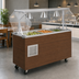 Thumbnail image #3 for Vollrath 2-Series Affordable Portable Refrigerated Cafeteria Unit, 4-Pan, 60 x 24 Inches, Walnut Woodgrain, with Breath Guard and Storage Door Base