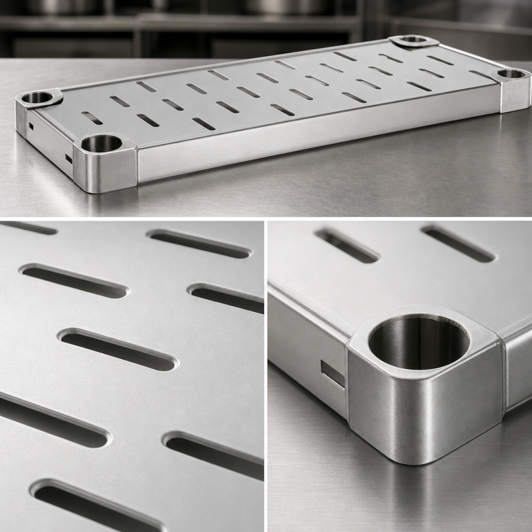 Product image #4 for Eagle Group Quik-Set 54 x 24 Inch Louvered Stainless Steel Shelf