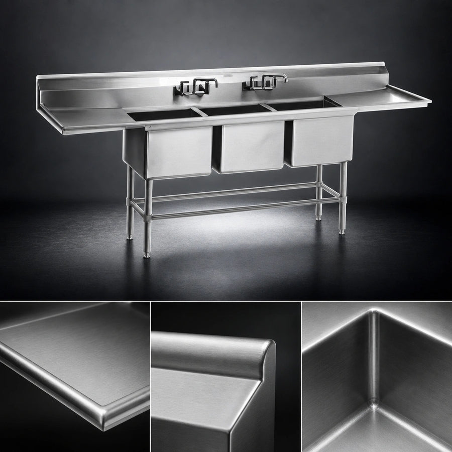 14 Gauge 300 Series Stainless Steel Construction