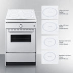 Thumbnail image #3 for Summit Commercial WEM665W Commercial 24-Inch 4-Element Induction Range with 2.92 Cu. Ft. Oven, White Smooth-Top, ADA Front Controls