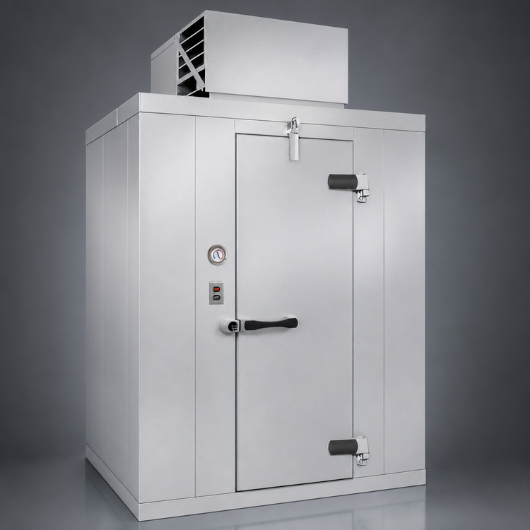Product image #3 for Polar-Pak Indoor Walk-In Cooler with Floor and Top-Mounted Self-Contained Refrigeration, Nominal 6' x 8'