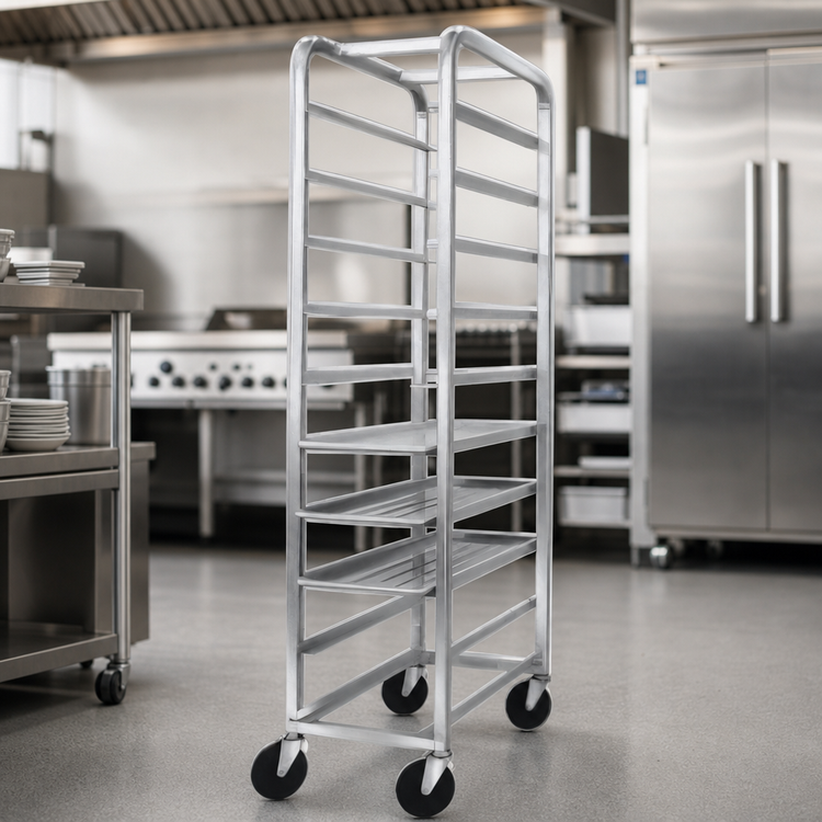 Product image #3 for Channel Manufacturing Mobile All-Welded Aluminum End-Load Platter Rack, 5-Platter Capacity