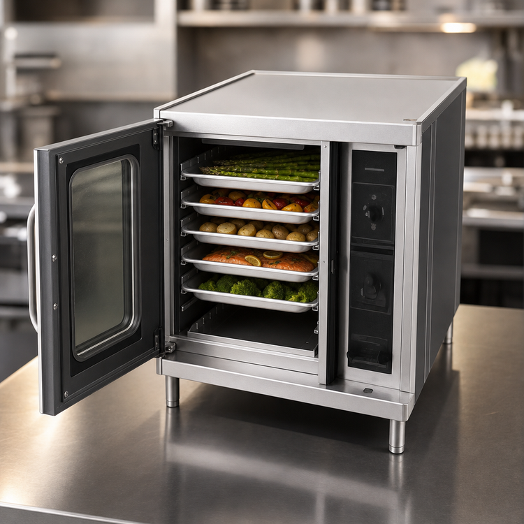 Product image #3 for Half-Size Standard-Depth Electric Convection Oven, Single Deck, 5-Pan Capacity, Left-Hinged Door