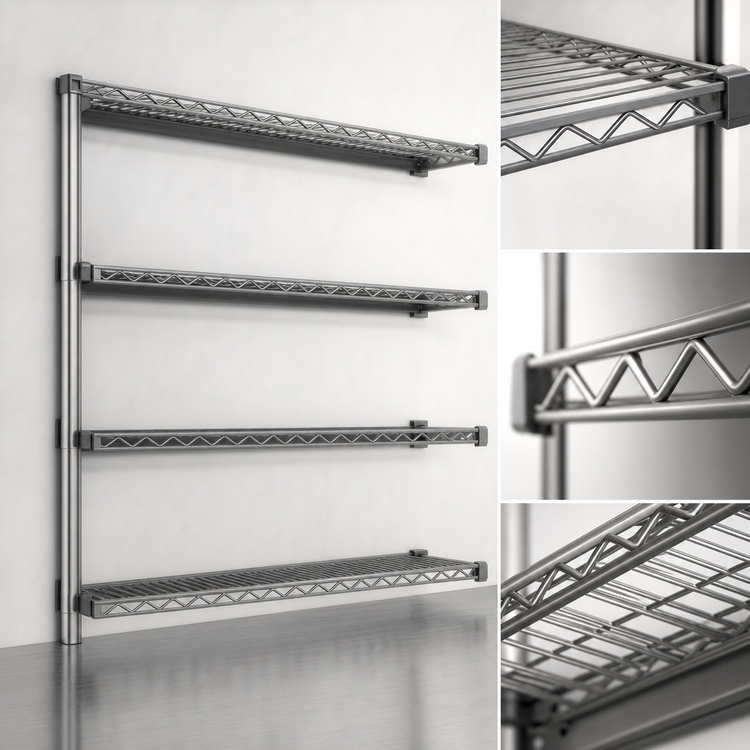 Product image #3 for Eagle Group Valu-Master 4-Tier Add-On Wire Shelving Unit, 72W x 18D x 63H, Pewter Gray Epoxy