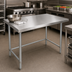 Thumbnail image #3 for BK Resources 60-Inch x 24-Inch 16-Gauge Stainless Steel Flat Top Open Base Work Table