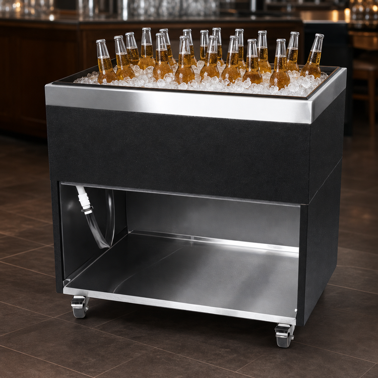 Product image #3 for Glastender MIB-36-H Mobile Ice-Cooled Beer Bin with Open Front Cabinet Base, 36 Inch Wide
