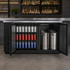 Thumbnail image #3 for Hoshizaki BB59 Two-Door Reach-In Back Bar Cooler, 18.16 cu. ft., Solid Swing Doors, Side-Mount Self-Contained Refrigeration, Black