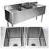 Thumbnail image #3 for CHOICE 36 Inch Two-Compartment Freestanding Underbar Sink Unit with Left Drainboard and Splash-Mount Faucet Opening