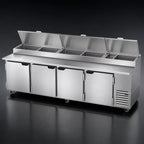 Thumbnail image #3 for Beverage Air DP119HC Four-Door Deli/Pizza Prep Table, 119-Inch, 42.2 Cu. Ft., Stainless Steel, 19-Inch Cutting Board, R290 Refrigeration