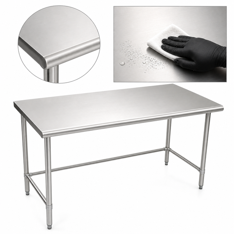 Product image #3 for BlendPort® Deluxe Series Stainless Steel Work Table with Tubular Base, 48 x 30 Inches