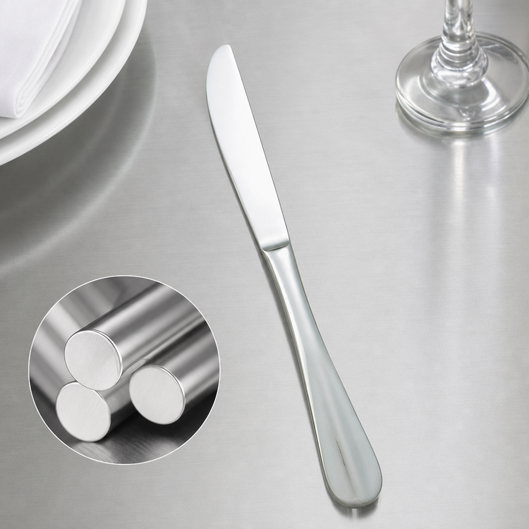 Product image #4 for Winco Stanford 9-Inch Extra Heavy Weight Dinner Knife, 18/8 Stainless Steel, Mirror Finish
