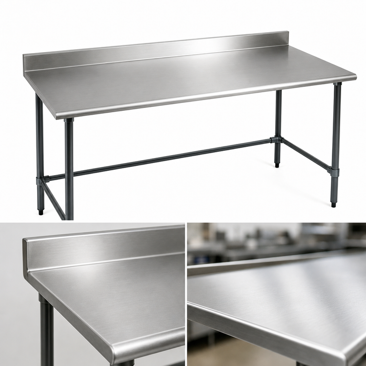 Product image #3 for BlendPort® Deluxe Series Stainless Steel Work Table with 4-1/2-Inch Backsplash, 60 x 30 Inches